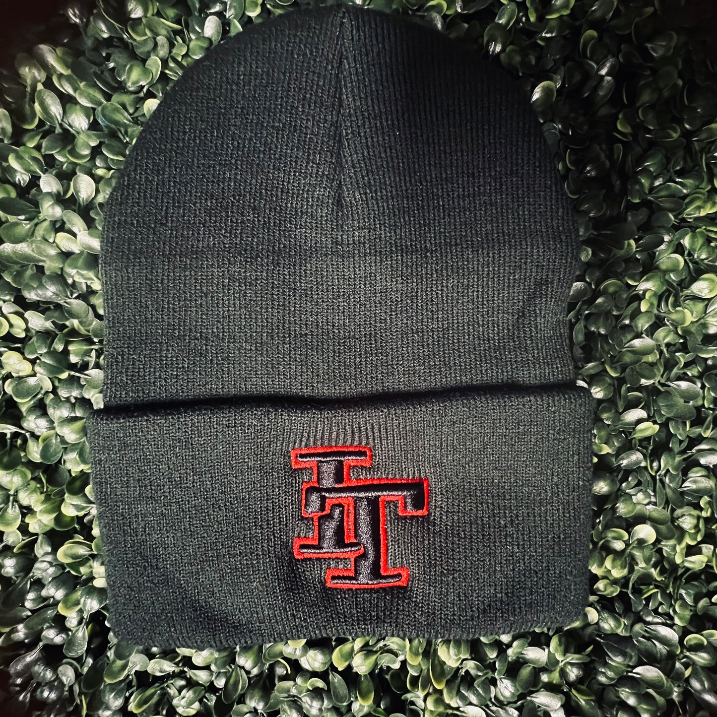Imperial Tigers “IT” Black and Red 3D Puff Beanie