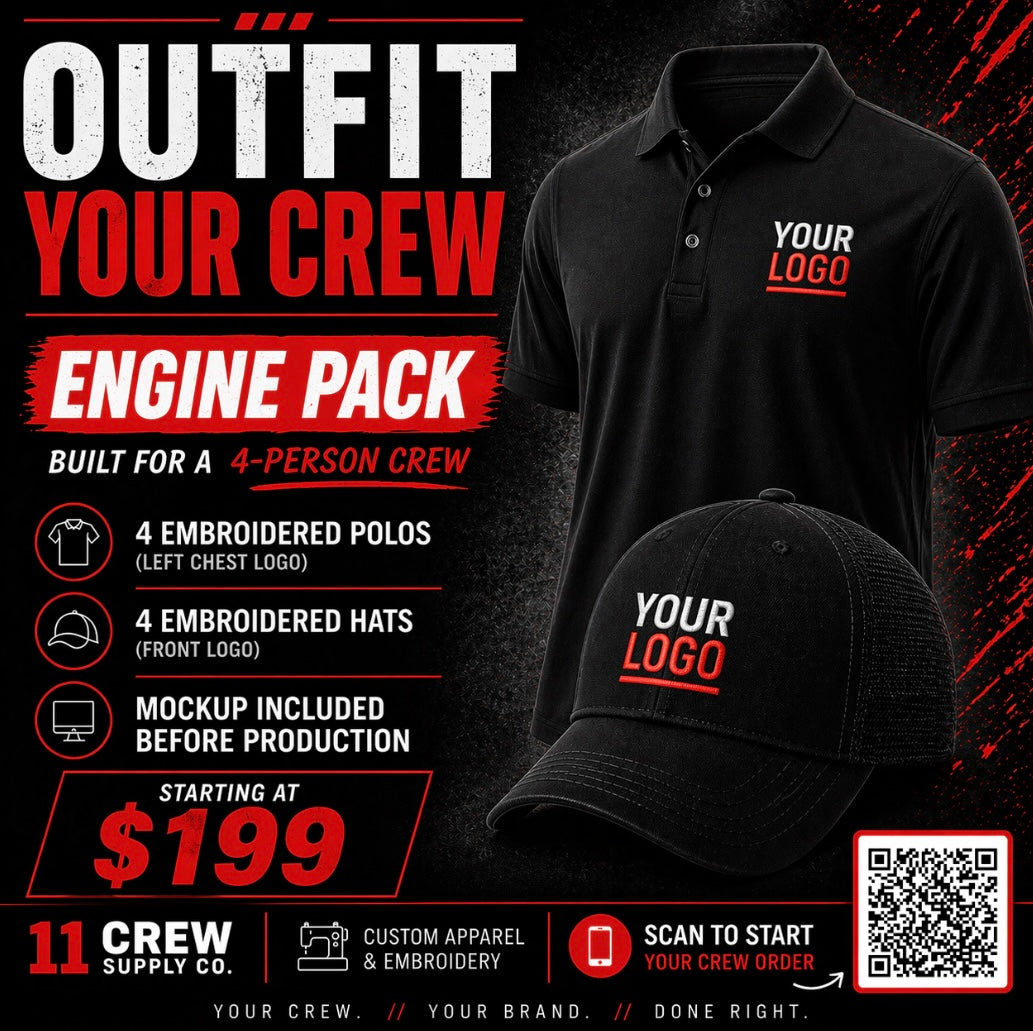 Outfit Your Crew – Custom Embroidered Polo & Hat Pack