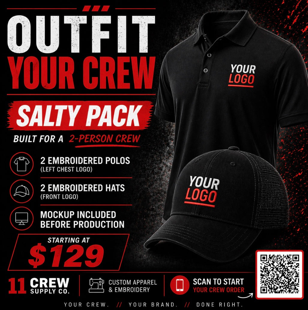 Outfit Your Crew – Custom Embroidered Polo & Hat Pack